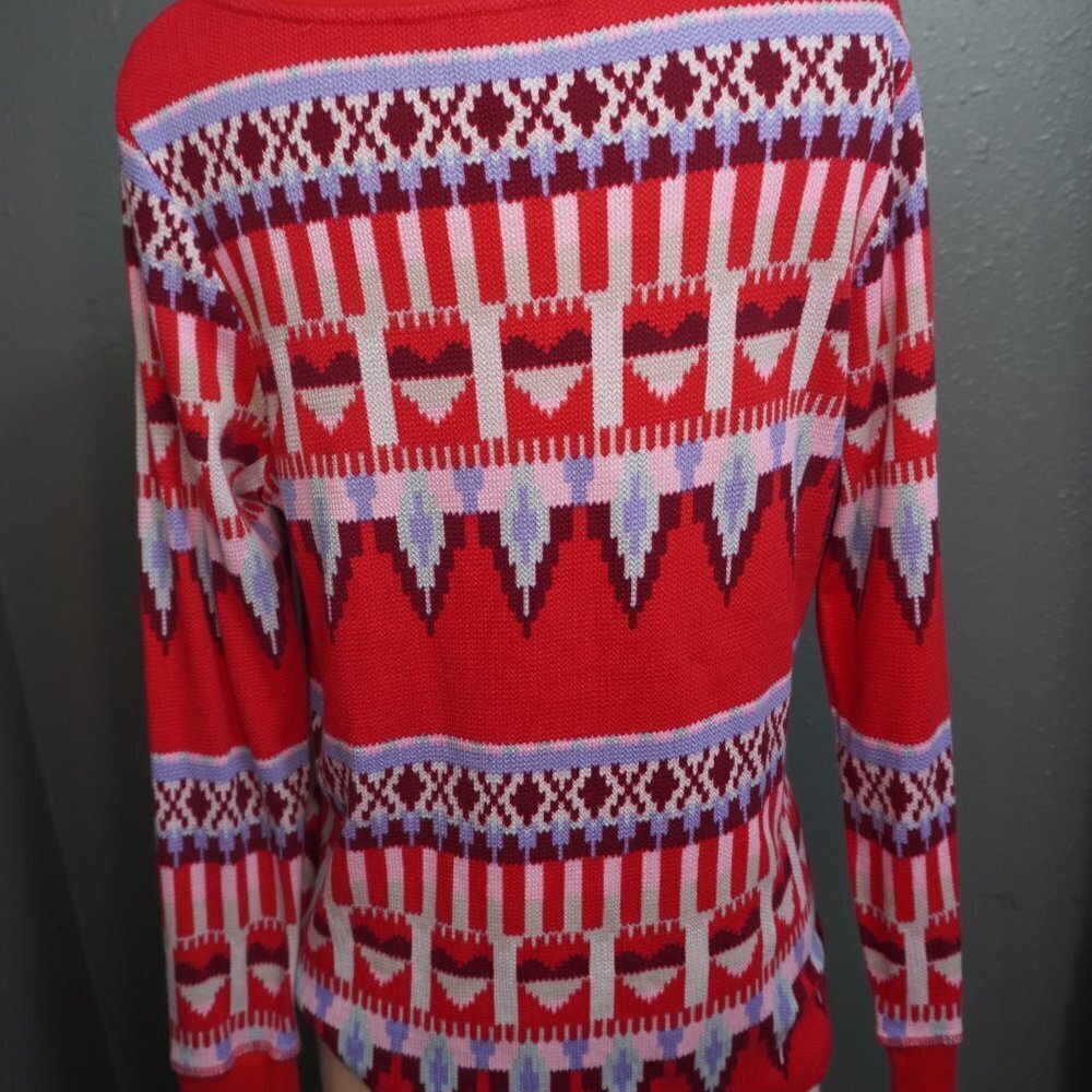 Victorias Secret Womens Fireside Thermal Red Fairisle Pajama Set Size Small - Picture 11 of 12